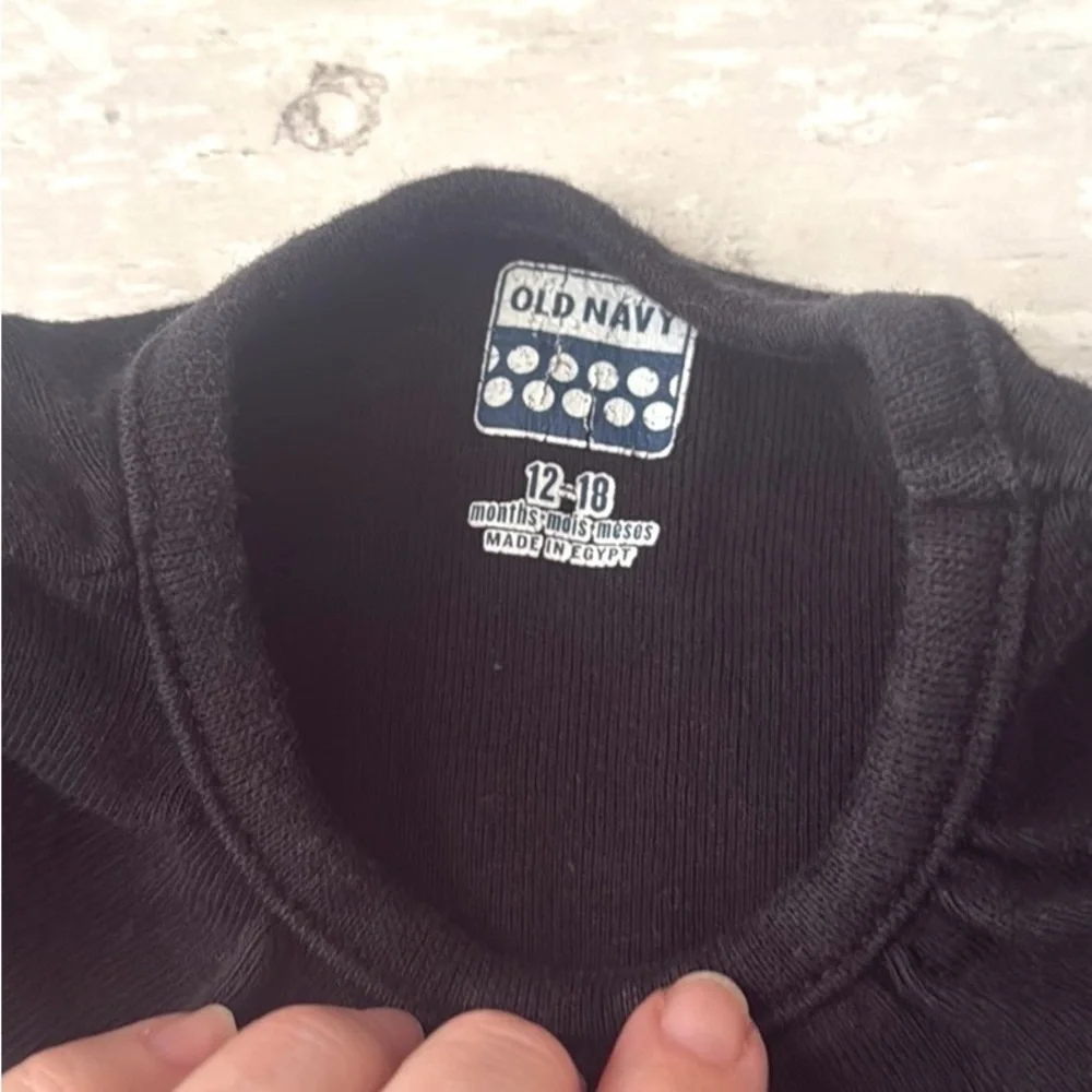 Old Navy 12-18m Baby Girl Long Sleeves Black Shirt Basic Tee 12m 18m